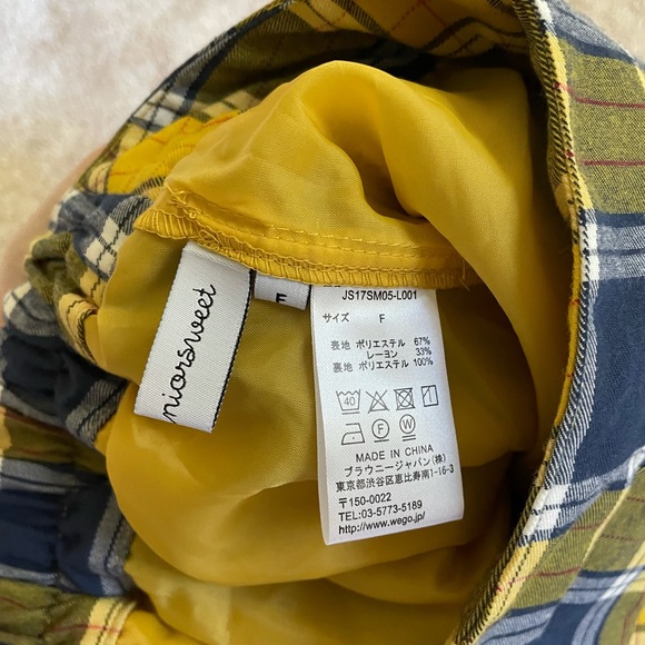 Wego Japan Blue and Yellow Plaid Pleated Mini Skirt SKORT XS - Picture 6 of 6